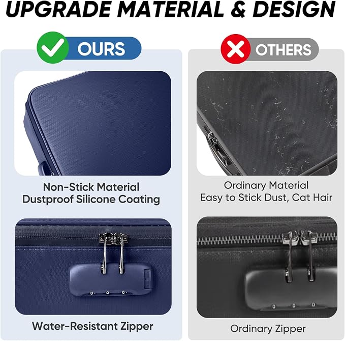 BALEINE Fireproof Document Box with Lock, Portable Fireproof Document Bag Waterproof Fire Proof File Boxes for Documents, File Organizer Box for Important Paperwork (Blue, 15''x11''x4'') - Image 7
