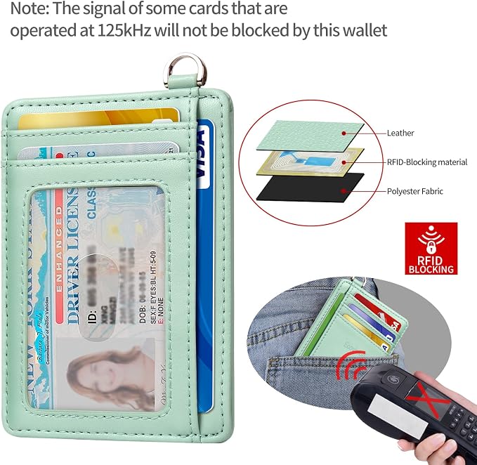 Slim Minimalist Front Pocket Wallet, RFID Blocking Credit Card Holder Wallet with Detachable D-Shackle for Men Women - Image 4