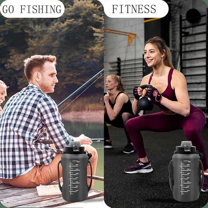 64oz Collapsible Silicone Water Bottle with Straw, BPA-Free, Foldable Travel Bottle Portable for Gym, Hiking, Camping (Black) - Image 7