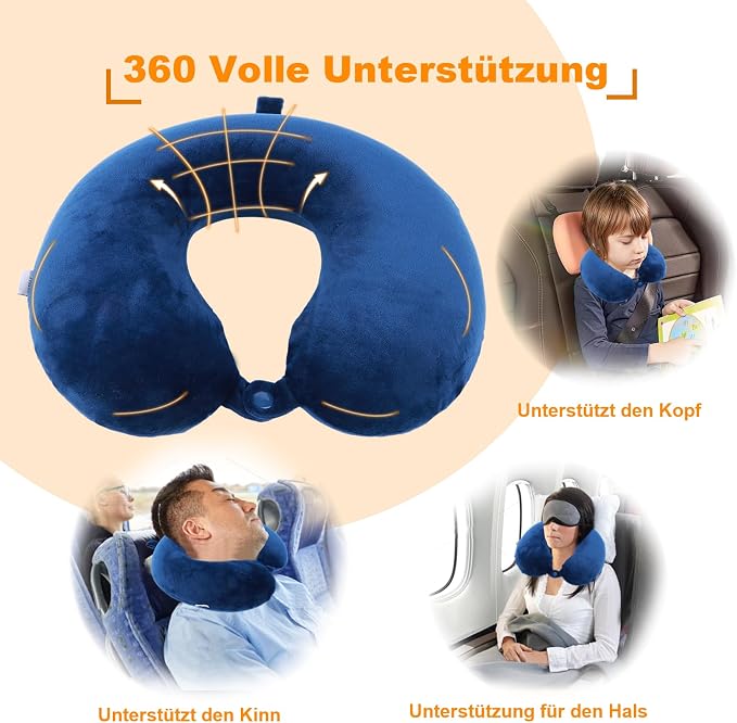 Travel Pillow,100% Pure Memory Foam U Shaped Neck Pillow,Super Lightweight Portable Headrest Great for Airplane, Car,Home,Office,Sleeping Rest (Blue) - Image 3