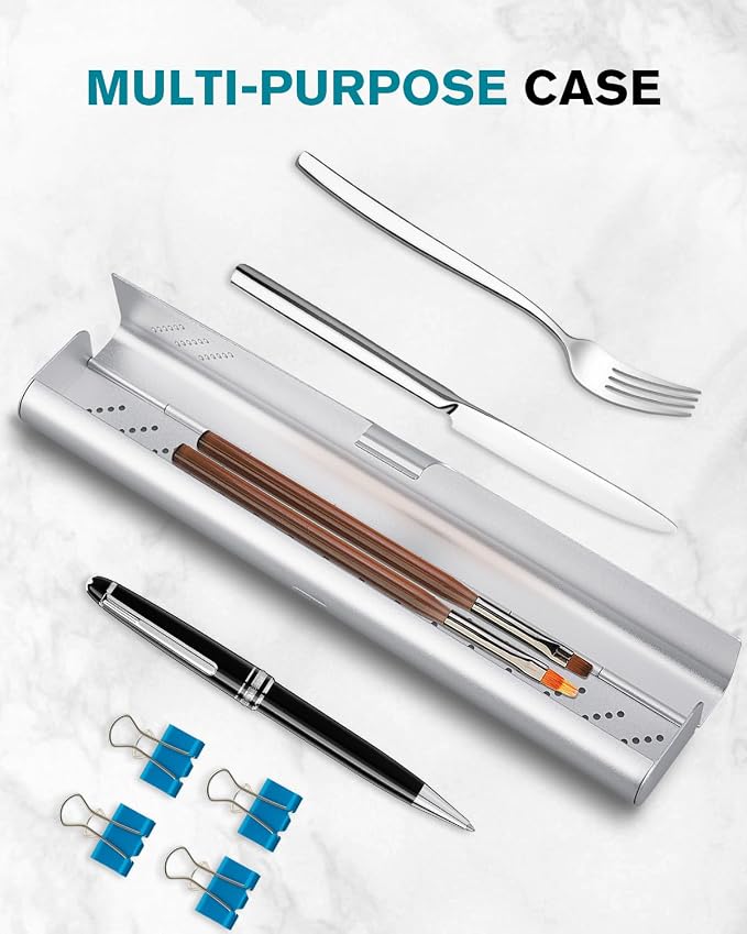 Toothbrush Case Cover for Traveling, Aluminum Toothbrush Holder for Manual Toothbrush + Mini Toothpaste, Portable Tooth Brush Storage Box for Camping Business Trip-Silver (1 Pack) - Image 6