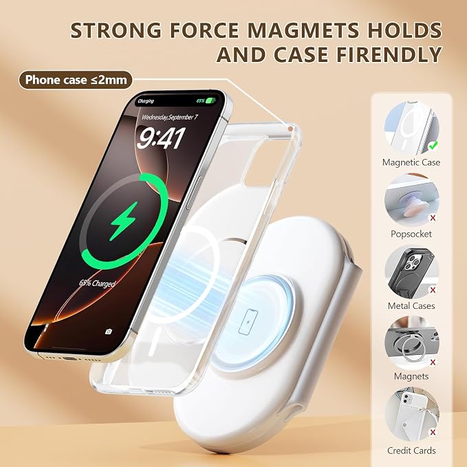 2026 Traveling Portable Wireless Mag-Safe Fast Charging Station | Magnetic 3 in 1 Charger for iPhone 17 16 15 14 13 12 Pro Max Plus,Apple Watch Series & Air pods 4 3 2 Pro-Gifts for Family - Image 4