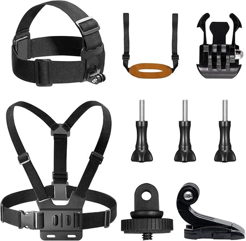 AKASO Action Camera Parkour Kit Compatible with AKASO EK7000/EK7000 Pro/Brave 4/Brave 4 Pro/Brave 7 LE/Brave 7/Brave 8/V50X/V50 Pro/V50 Elite/GoPro Hero 12 11 10 9 8/DJI/Apexcam Action Camera | Including Chest Strap, Head Strap, Chin Strap, Buckle Moun... by AKASO