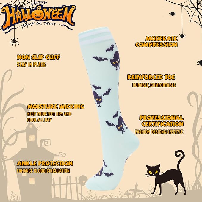 fenglaoda Compression Socks for Women Men Support Circulation 6 Pairs Socks For Nurse, Travel, Flight - Image 3