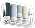 16 Pack Travel Bottles Set - TSA Approved Toiletry Bottles, Leak Proof Refillable Silicone Travel Size Containers with Jars, Spray Bottles, Funnel, Brush & Clear Bag for Carry-On, Camping & Vacation by Unknown