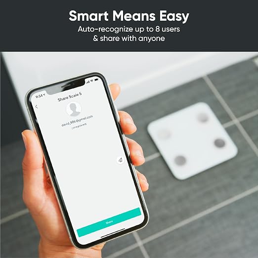 Wyze Scale S Smart Scale for Body Weight & Fat, Bluetooth, 400 lb, White | Tracks 12 metrics, Baby/Pet Mode, Sync with Fitness Apps, Heart Rate Tracking, Smart User Recognition, Unlimited Sharing - Image 4