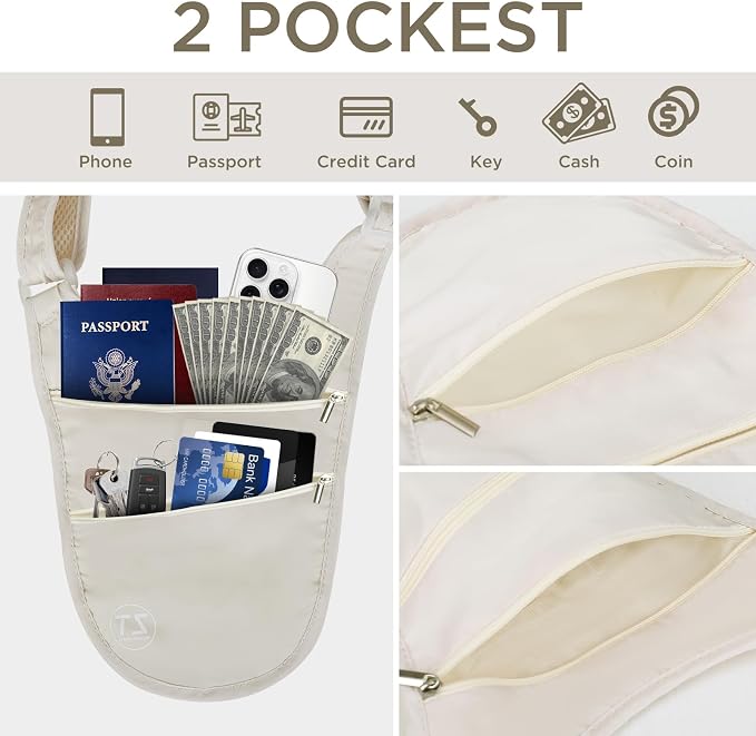 Crossbody Bag for Men Women Anti-Theft Money Belt for Travel Hidden Slim Passport Holder Mini Sling Bag Chest Belt Under Clothes to Protect Cash, Credit Cards, Phone - Image 6