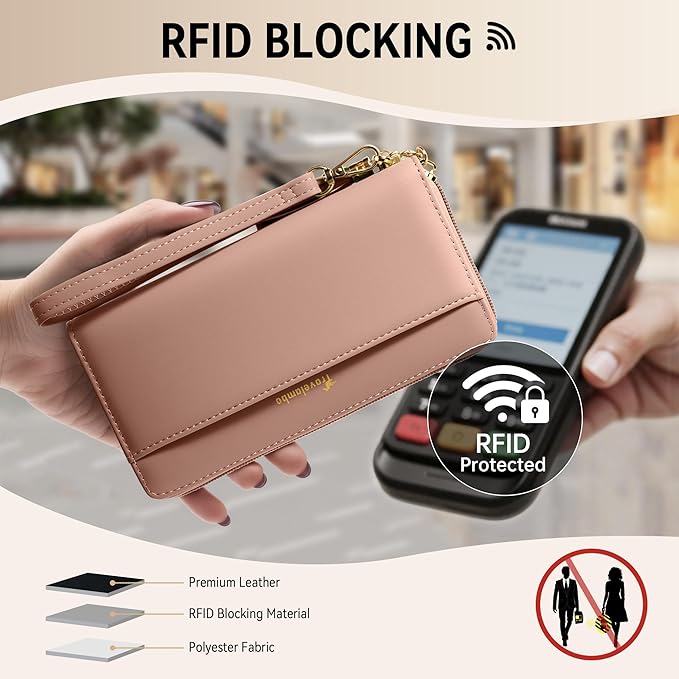 Travelambo Wristlet Wallet Women RFID Bifold Large Capacity Clutch Purse | Tassel, Zipper Coin Pocket, Card Holder Wallet, Gifts for Women - Image 3