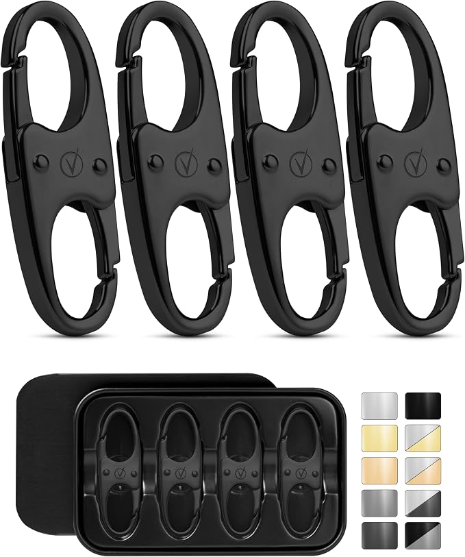 Vantamo Premium 4 Zipper Clips Anti Theft for Backpack, Luggage & Purse, Pull Replacement Zipper Locks, Purse Clip for Travel by Vantamo