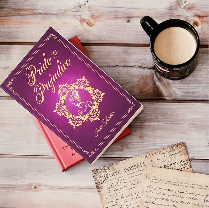Pride and Prejudice Book Safe with Real Pages, Key Lock Metal Secret Box | Hidden safe box and hollow storage compartment for cash money. Decorative book box stash case for passport savings. - Image 8
