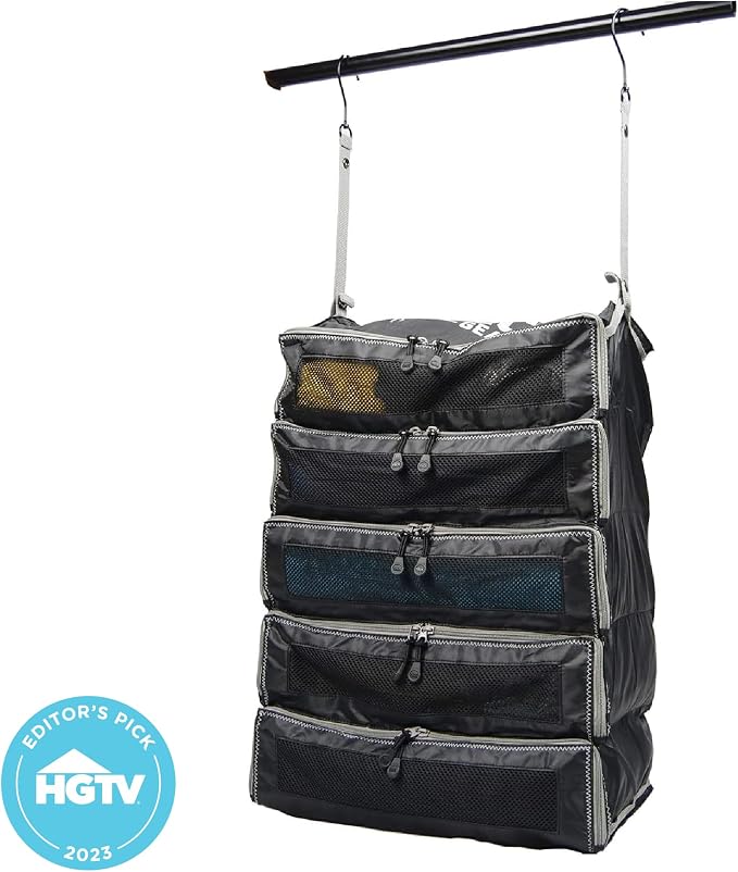 Hanging Suitcase Organizer - Our XL Hanging Luggage Organizer Perfectly Fits Any Suitcase - Our Packing Cubes For Travel Use Mesh Windows to Make Finding Any Outfit Easy (Black, XL) - Image 10