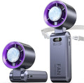 Handheld Portable Turbo Fan with Ice Cooler, Speed (1-199) Rechargeable Personal Fan[20000 RPM] Small Pocket Fans for Travel/Outdoor/Home/Office, Purple by Kimguard
