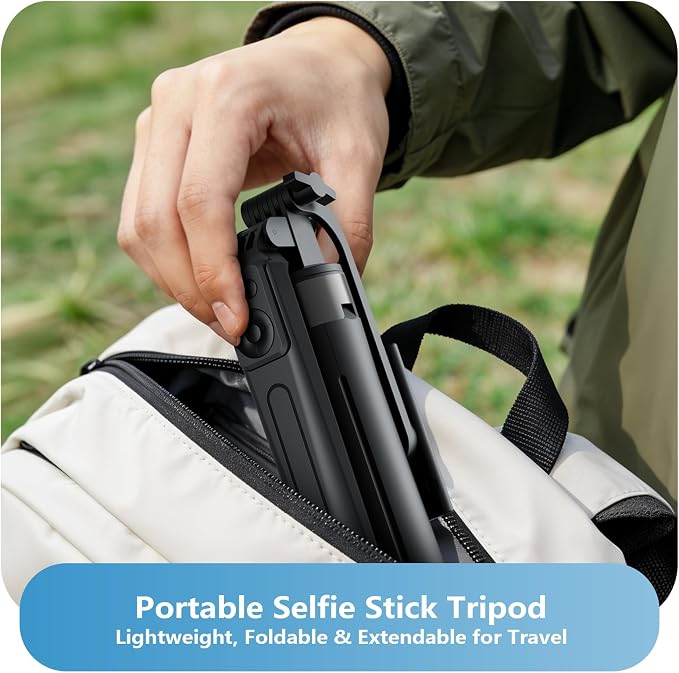 Phone Tripod with Remote: Selfie Stick for iPhone Android | 71" extendable tripod with remote, 360° rotation and stable quad base for selfies, video recording and travel - Image 8