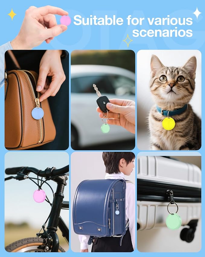 Air Tags for Android,Air Tags-4 Pack Android,Air Tracker Tags with 4 Case,2 Year Battery Life,Google Find Trackers for Google'S Find Hub App,IP65 Waterproof Luggage Tracker for Key,4 Colour - Image 7