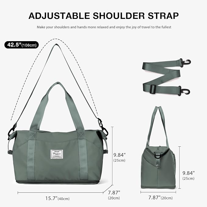 Travel Duffel Bag, Sports Tote Gym Bag, Shoulder Weekender Overnight Bag for Women - Image 6