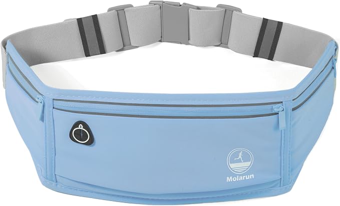 Slim Running Belt Fanny Pack, Phone Holder Waist Pack Money Belt - Blue - Image 2