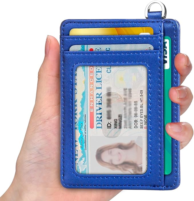 Slim Minimalist Front Pocket Wallet, RFID Blocking Credit Card Holder Wallet with Detachable D-Shackle for Men Women - Image 2