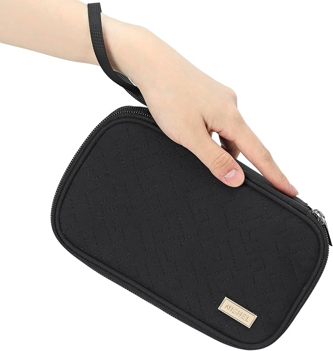 NISHEL Travel Cord Organizer Case, Double Layers Tech Electronic Bag, Essentials for Charger, Cable, Phone, Flash drive, Medium, Black | Double-layer bag keeps chargers, cables, flash drive, and small tech essentials organized for trip, Medium, Black - Image 3