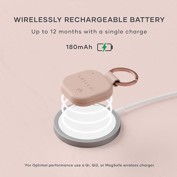 Satechi FindAll Keychain, Find My Compatible, Desert Rose | Bluetooth Tracker, Wireless rechargeable, location tracking, left-behind alerts, loud audible chime, for iPhone, iPad, Mac - Image 5