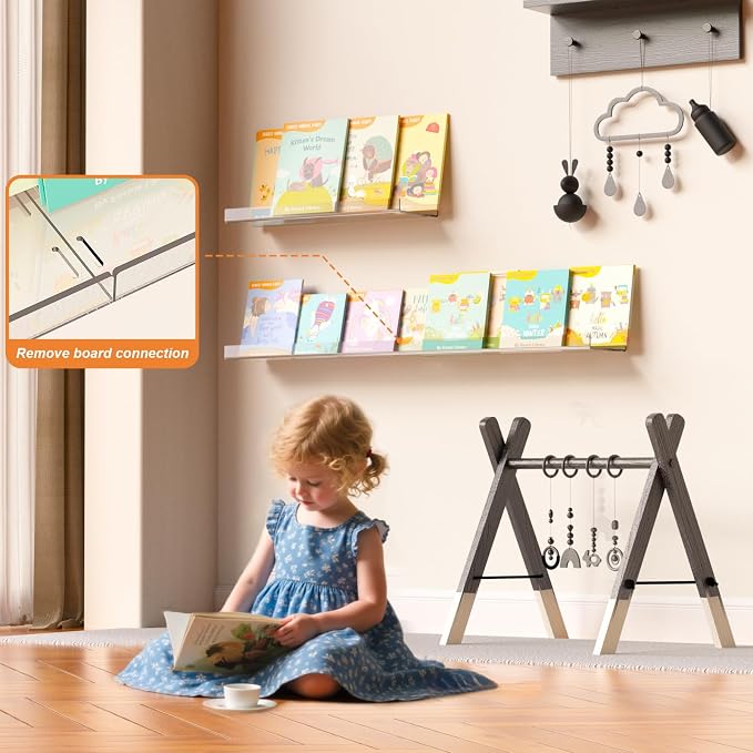 Acrylic Shelves for Bathroom, Clear Floating Shelves for Wall, Wall Organizer Suitable for Bathroom, Bedroom, and Living Room Storage for Make Up,Action Figure,Books -12 Pack - Image 5