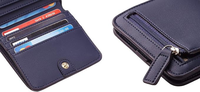 Toughergun Women’s Small Slim Leather Wallet with RFID Protection, Compact Bifold Mini Purse with Clear ID Window - Image 7