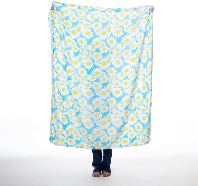 Carstens, Inc. Travel Blanket, Premium Compact 2-in-1 Airplane Blanket/Pillow, Blue Daisy Floral - Image 2