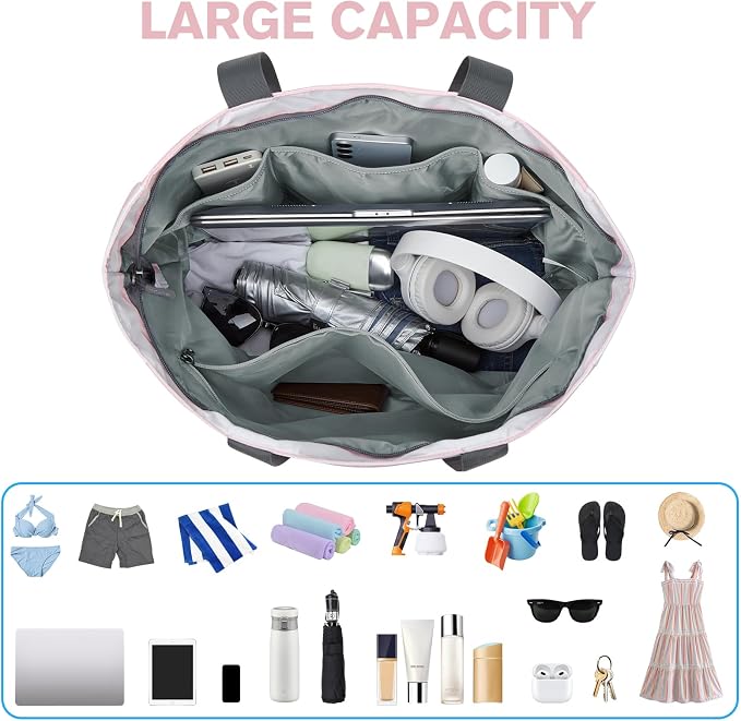 G4Free Beach Bag, Waterproof Sandproof Beach Tote Bag, Large Capacity Foldable for Women - Image 7