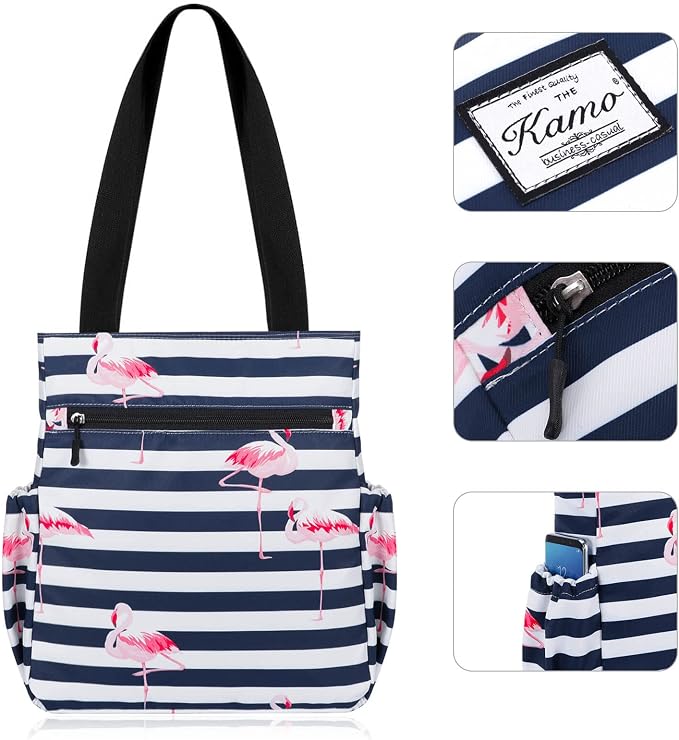 KAMO Floral Tote Bag - Waterproof Lightweight Handbags Travel Shoulder Bag for Hiking Yoga Gym Swimming Travel Beach - Image 4