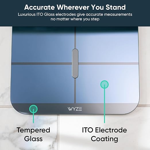 Wyze Smart Scale X Digital Bathroom Scale for Body Weight and Fat (Black) | BMI Muscle Mass Body Composition Scale, ITO Glass, Baby/Pet/Luggage Modes, Batteries Included, Syncs with Fitness Apps - Image 6