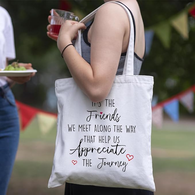 JINYO Preppy Canvas Tote Bag, Inspirational Tote Bags for Women - Image 2