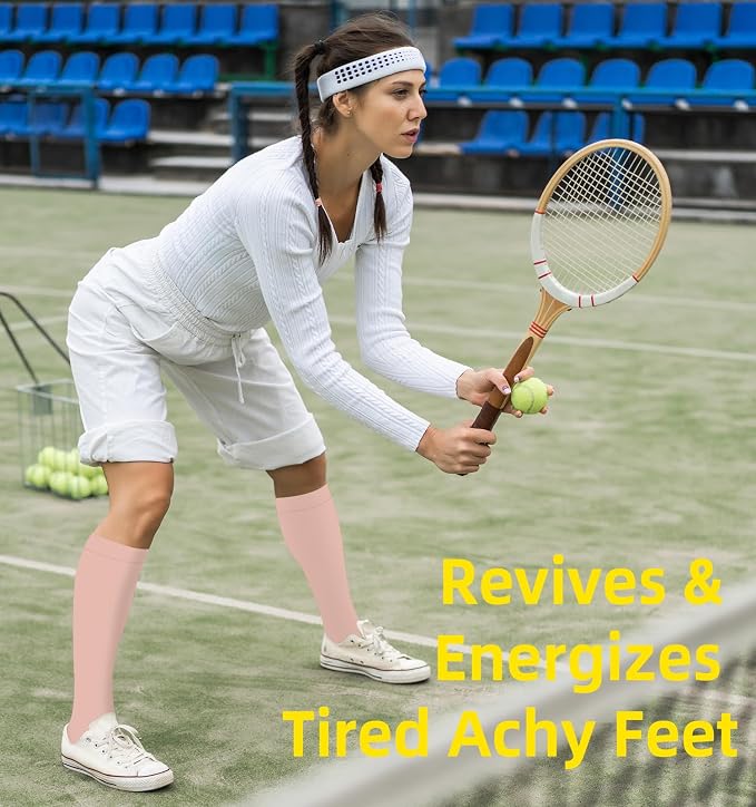 Compression Socks for Women & Men Circulation (4 Pairs) 15-20 mmHg is Best Support for Nurses Running Hiking Travel - Image 3