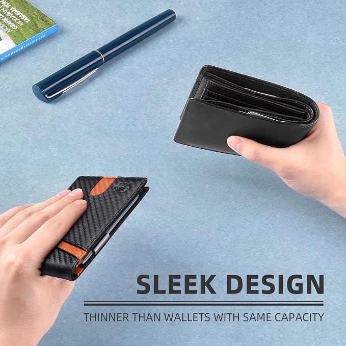 Zitahli Money Clip Wallets for Men,Slim Bifold Wallet 10-12 Cards, Mens Leather Wallet with ID Window,RFID Blocking Thin Minimalist Credit Card Holder,Gifts for Him - Image 3