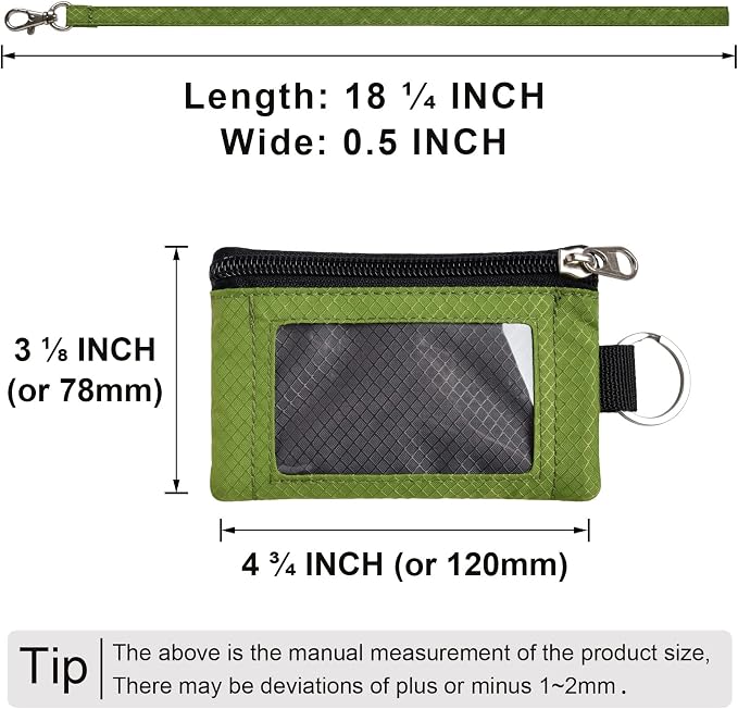 CHENSPRX Minimalist RFID Blocking Small Wallet with ID Window,WaterResistant Zip Id Case Wallet with Lanyard Keychain for Cards,Cash,Travel,Women,Men - Image 5