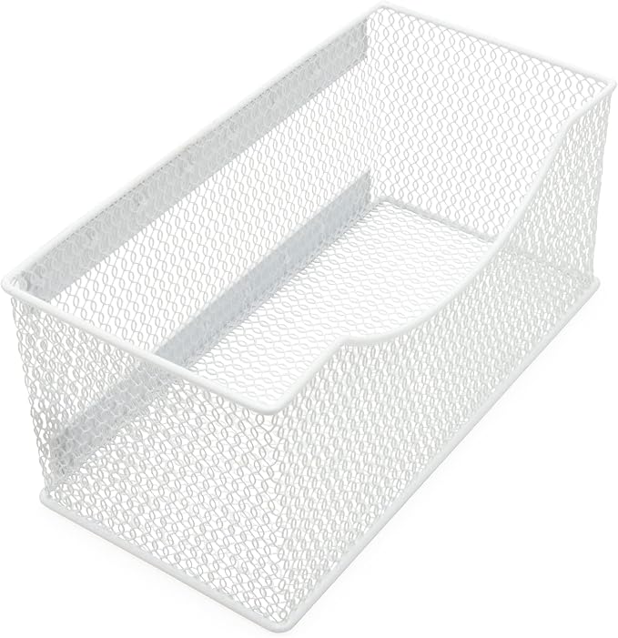 YBM HOME Mesh Magnetic Storage Basket Organizer with Extra Strong Magnets Holds Your Whiteboard and Locker Accessories, Perfect as Marker and Pencil Holder for Office, (1, Large) White - Image 4