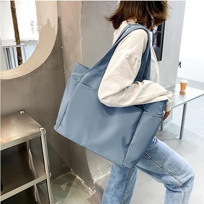 SOYMWIN Tote Bag for Women,Large Tote Bag with Compartments and Multiple Pockets,Quilted Shoulder Bag for Travel Work Sports | Large - Image 2