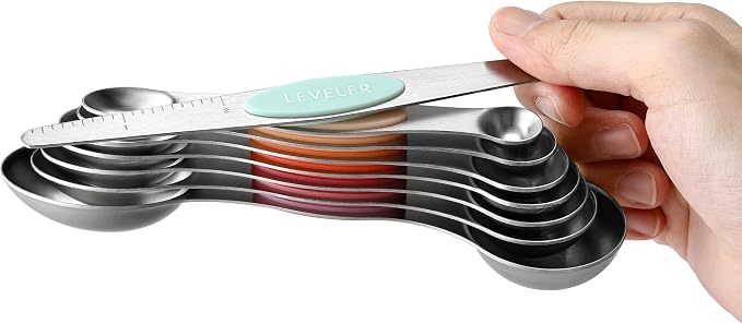 Spring Chef Stainless Steel 8 Magnetic Measuring Spoons Set, Desert Sunset | Dual Sided Metal Teaspoon & Tablespoon Measuring Spoons with Leveler for Dry & Liquid Ingredients, Fits in Kitchen Spice Jars - Image 8