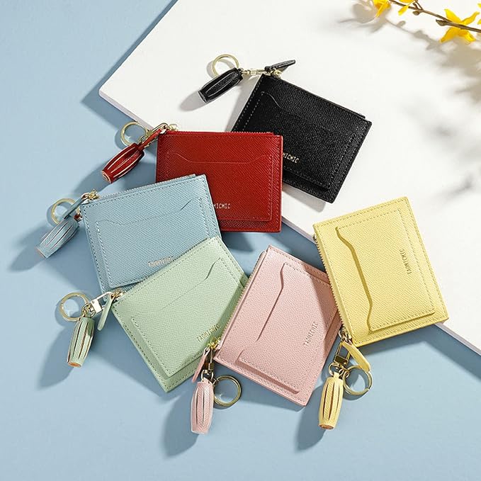 Valentoria Slim RFID Blocking Card Holder Small Pocket Wallet Keychian Zipper Coin Purse Mini Cash & Coin & Cards Case for Women Men | Slim - Image 7