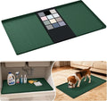 URMONA Waterproof Silicone Under Sink Mat 34'' x 19'' Shelf Liner for Kitchen and Bathroom, Cabinet and Counter Protector, Storage and Organizers, Litter Mat, Pet Cat Puppy Essentials(Green) by URMONA