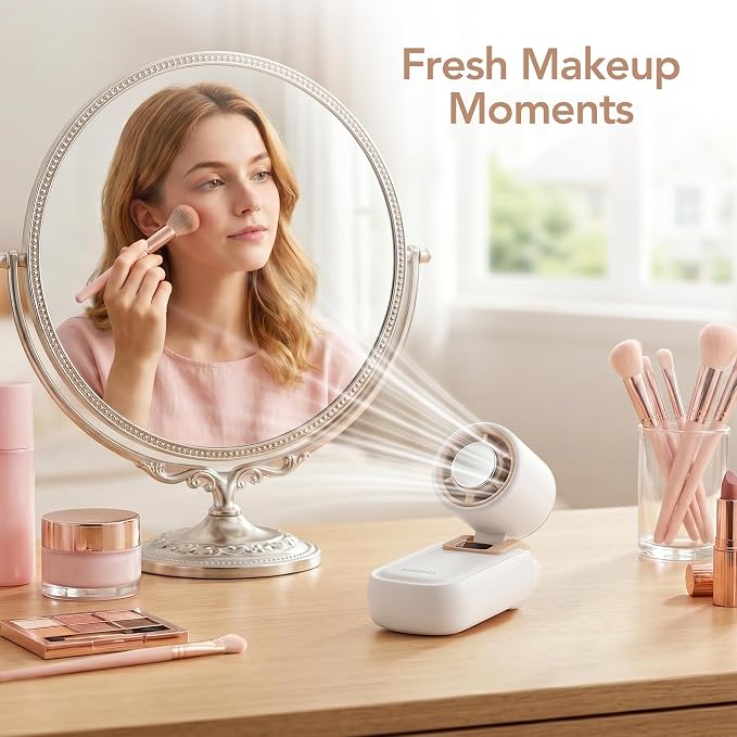 MINISO Portable Handheld Fan with Cooling Plate, Mini Turbo Personal Fan | 3 in 1 USB Rechargeable Small Fan, 5-Speed, Foldable with Ice Cooler, Max 8 H Cooling for Travel, Office, Shopping, Camping - Image 7