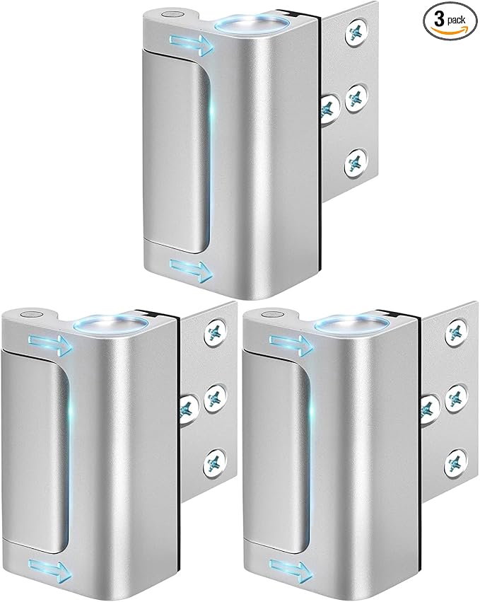 Door Reinforcement Lock Door Locks for Kids Safety Home Security 3 Pack | Child Proof Door Latch Front Door High Security Lock Withstands 800 lbs of Force Top Door Latch Lock Inward Swinging Inside by WINONLY
