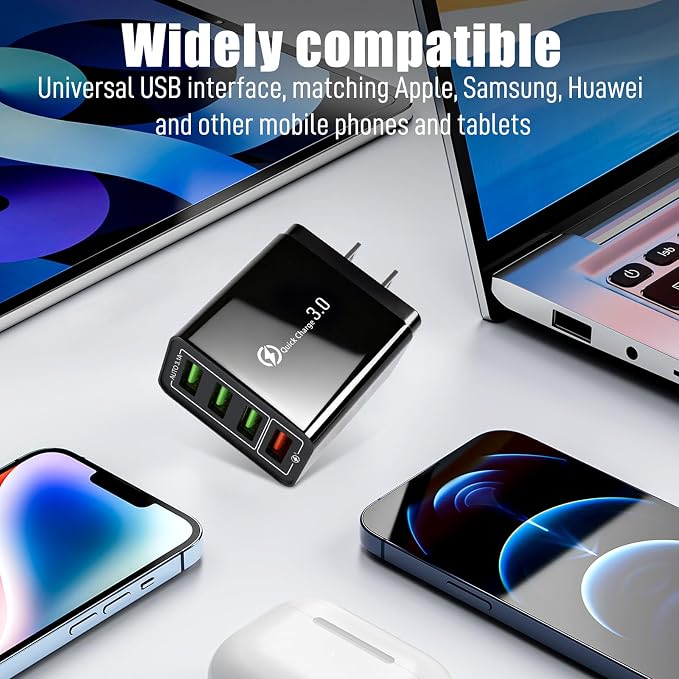 Magvolt Pro Phone Charger,Magvolt Chargers,4-Port Chargers,Multi-Protection System,Travel Fast Charging for Smart Phones,Tablets,Devices with Multiple Ports,Wall Charge for Travel & Home(Black+White) - Image 7