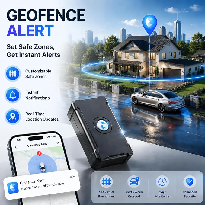 4G GPS Tracker for Vehicles, up to 1 Months Battery Life 6000mah, Subscription Needed, 10S Realtime Tracking, Geo-Fence, Strong Magnetic Car Tracker Device Hidden Tracking Devices for Cars Motorcycles - Image 3