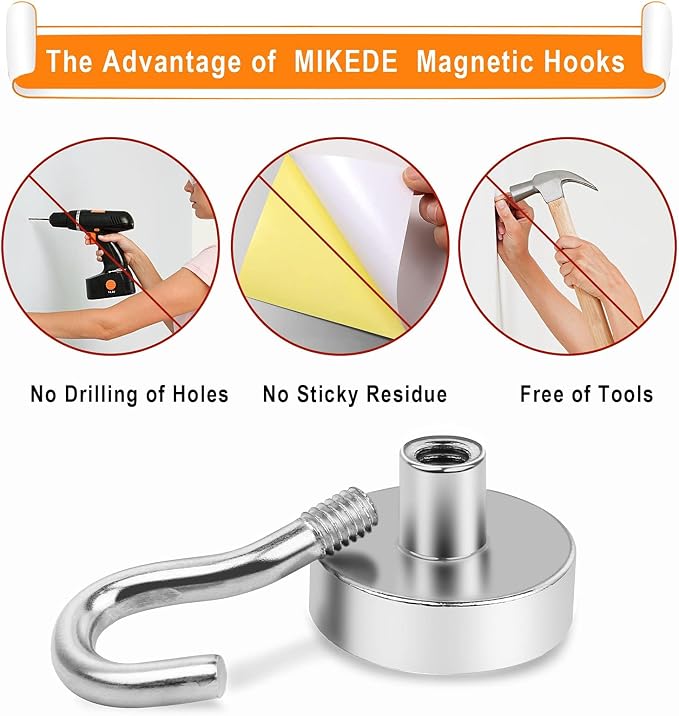 Magnetic Hooks 30lbs Strong Magnets Hook 18 Pack | Heavy Duty Extra Strong Cruise Hook for Hanging Industrial Metal Refrigerator Hooks for Cruise Cabins Fridge Kitchen Grill - Image 7