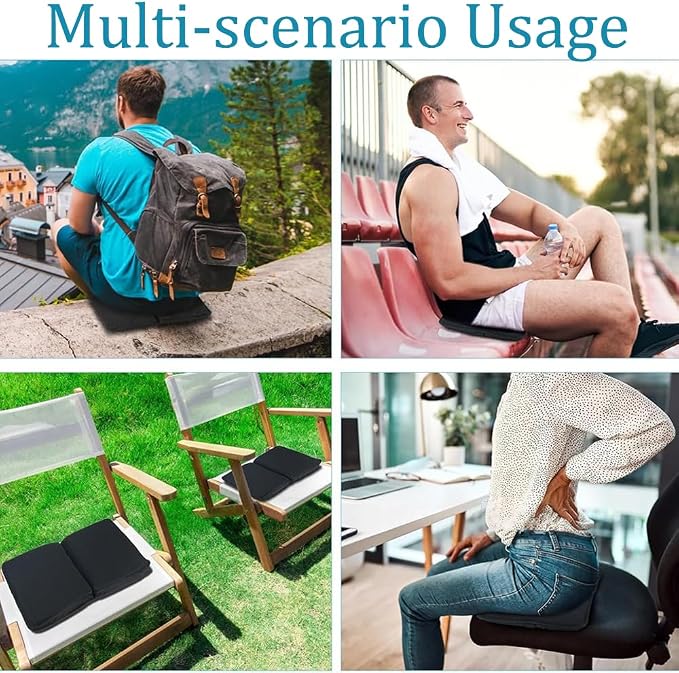 Gel Airplane Seat Cushion,Portable Travel Cushion for Long Sitting,Foldable seat Cushion for Airplane Seats, Office Chair, Camping, Bleachers, Flights, Commute - Image 6