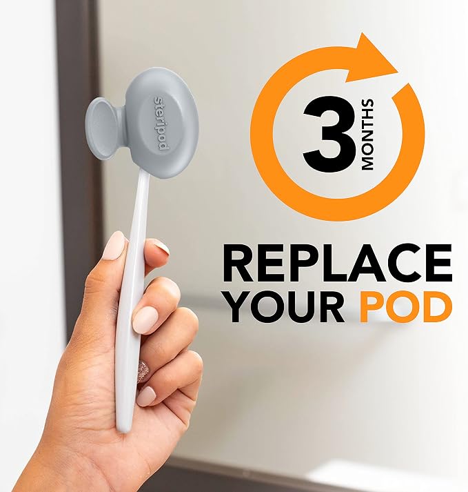 Steripod Clip-On Toothbrush Protector with Orange Essential Oils, Keeps Toothbrush Fresh and Clean, Fits Most Manual and Electric Toothbrushes,2 Count (Pack of 1) - Image 4