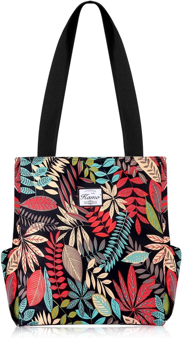 KAMO Floral Tote Bag - Waterproof Lightweight Handbags Travel Shoulder Bag for Hiking Yoga Gym Swimming Travel Beach by KAMO