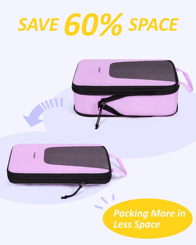 BAGSMART Compression Packing Cubes for Travel, 6/5/4set Lightweight Packing Organizers, Summer Travel Essentials Suitcase Organizer Bags Set - Image 4
