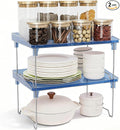 STARLATTA Acrylic Cabinet Organizer Shelf,2 Pcs Stackable Kitchen Counter Shelves,Spice Rack,Countertop Organizers,Clear Plastic Storage Organization for Makeup, Bathroom,Cupboard,Desk,Pantry by STARLATTA