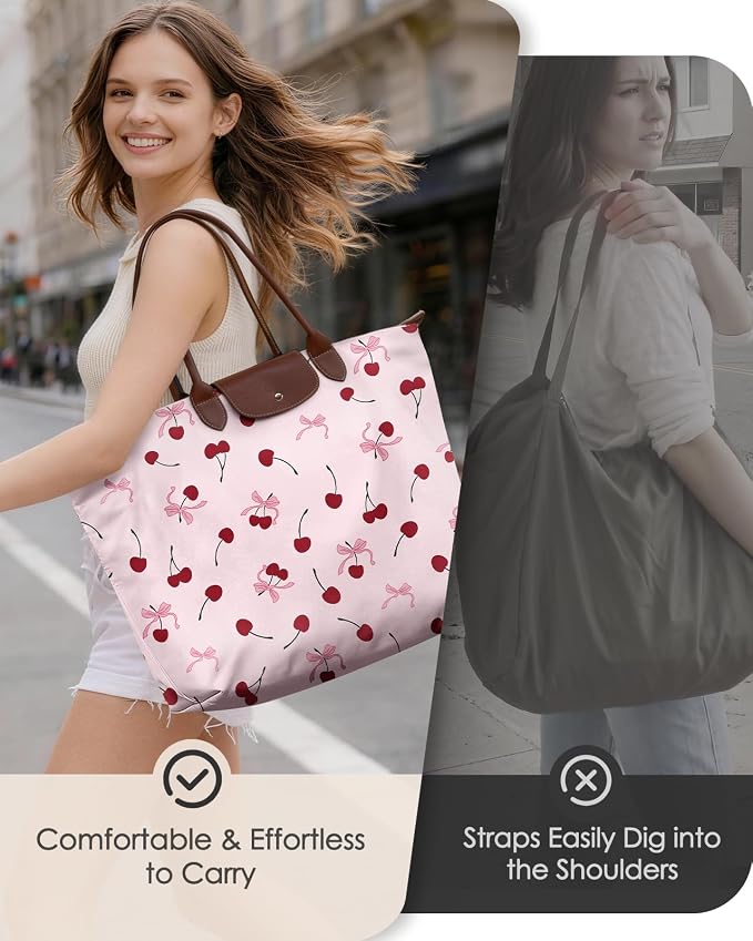 Miss Adola Aesthetic Nylon Tote Bag for Women | Lightweight, Foldable, Waterproof, Large Capacity for Travel, Work, Teacher - Image 6