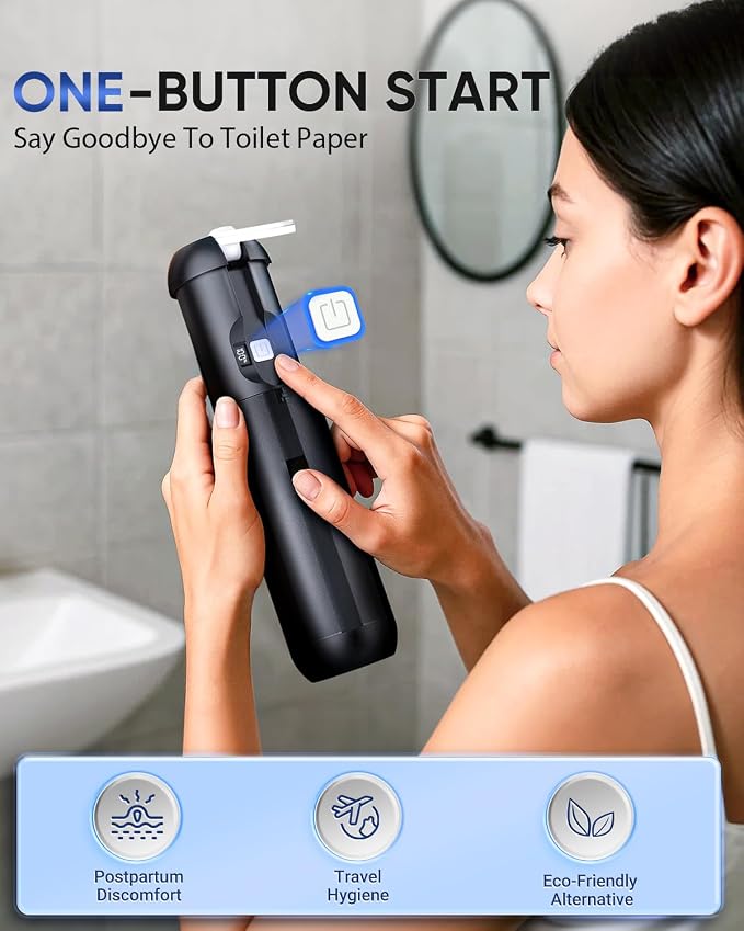 Portable Bidet for Travel - Electric Travel Bidet with 180° Adjustable Nozzle, 2 Spray Modes & IPX7 Waterproof | Rechargeable Personal Hygiene Solution for On-The-Go Adults - Image 2